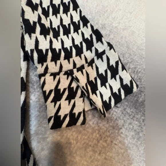 Unbranded Gray Black Large Houndstooth Mock Neck Knit Stretch Dress Medium M - Picture 7 of 7